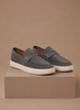 FJØRNA men's suede penny loafers, lightweight slip-on shoes with a classic design and comfortable fit.