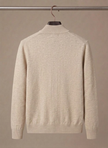 Men's zip cardigan by FJØRNA featuring a stand collar, stretch knit fabric, casual men's sweater with front zipper closure.