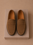 Men's suede driving loafers by FJØRNA featuring soft, comfortable slip-on design and classic style for casual wear.
