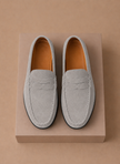 Men's FJØRNA suede driving loafers, soft and comfortable slip-on shoes with classic design and stylish finish.