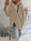 Hoodie Women Asymmetric Soft Fleece Relaxed Fit