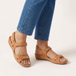 FJØRNA orthopedic comfort fit sandals in auburn with adjustable strap and open toe, designed for support and style.