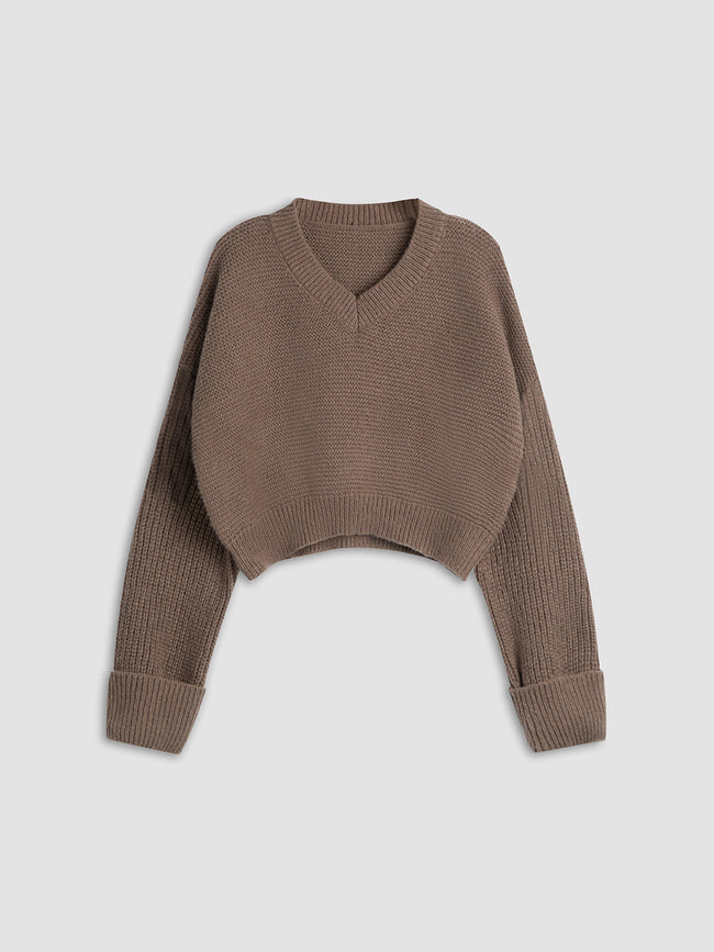 Dawn | V-Neck Cropped Sweater for Women