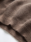 Knit Sweater Women Cropped V-Neck Relaxed Fit Long Sleeve