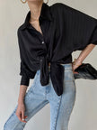 Button-Up Shirt Women Oversized Long Sleeve Collared