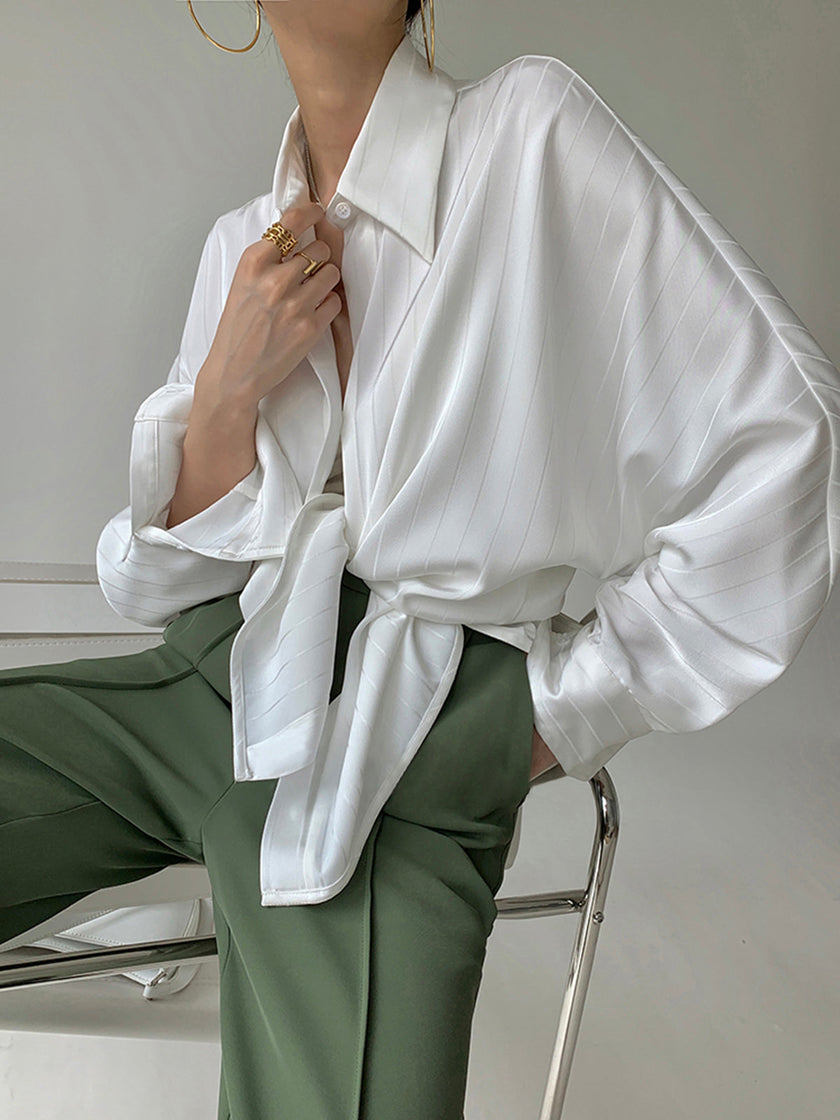 Button-Up Shirt Women Oversized Long Sleeve Collared