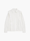 Cotton Button-Up Shirt Women Oversized Collared Long Sleeve