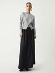 Knit Sweater Women Half Zip High Neck Long Sleeve