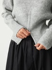 Knit Sweater Women Half Zip High Neck Long Sleeve