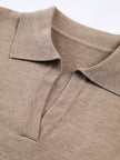 Knit Sweater Women Collared Relaxed Fit Long Sleeve