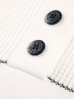 Knit Cardigan Women Open Collar Button Front White