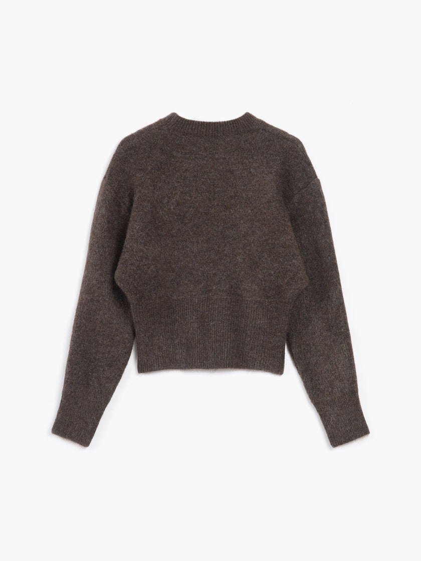 Knit Sweater Women Half Zip High Neck Long Sleeve