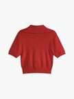 Knit Crop Top Women V-Neck Slim Fit Short Sleeve