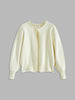 Knit Cardigan Women Pearl Trim Button Front Distressed Hem