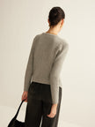 Knit Cardigan Women V-Neck Button Front Side Slit