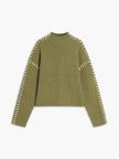 Knit Sweater Women Mock Neck Oversized Long Sleeve