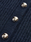 Knit Cardigan Women V-Neck Button Front Side Slit