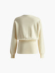 Knit Cardigan Women Gold Button Round Neck Long Sleeve