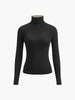 Knit Top Women Reversible Two-Tone Round Neck Long Sleeve