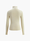 Knit Top Women Reversible Two-Tone Round Neck Long Sleeve