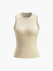 Knit Tank Top Women Scoop Neck Slim Fit Sleeveless