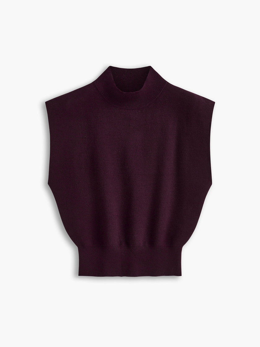 Knit Sweater Vest Women Relaxed Fit Round Neck Sleeveless