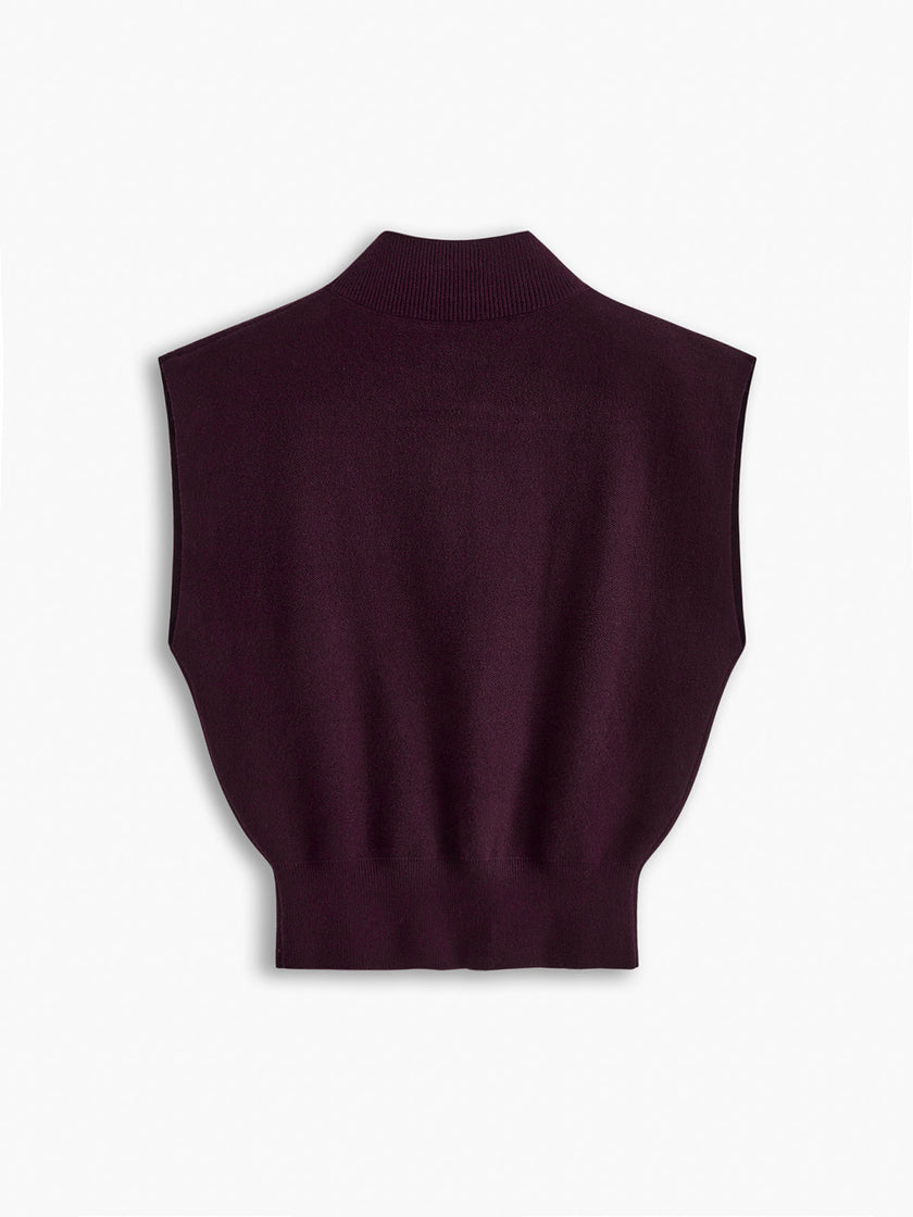 Knit Sweater Vest Women Relaxed Fit Round Neck Sleeveless