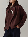 Trench Coat Women Vintage Loose Fit Long Sleeve