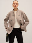 Utility Jacket Women Oversized Cotton Blend Button Front