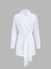 Longline Shirt Women Semi-Sheer Tie Front Relaxed Fit