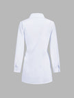 Longline Shirt Women Semi-Sheer Tie Front Relaxed Fit
