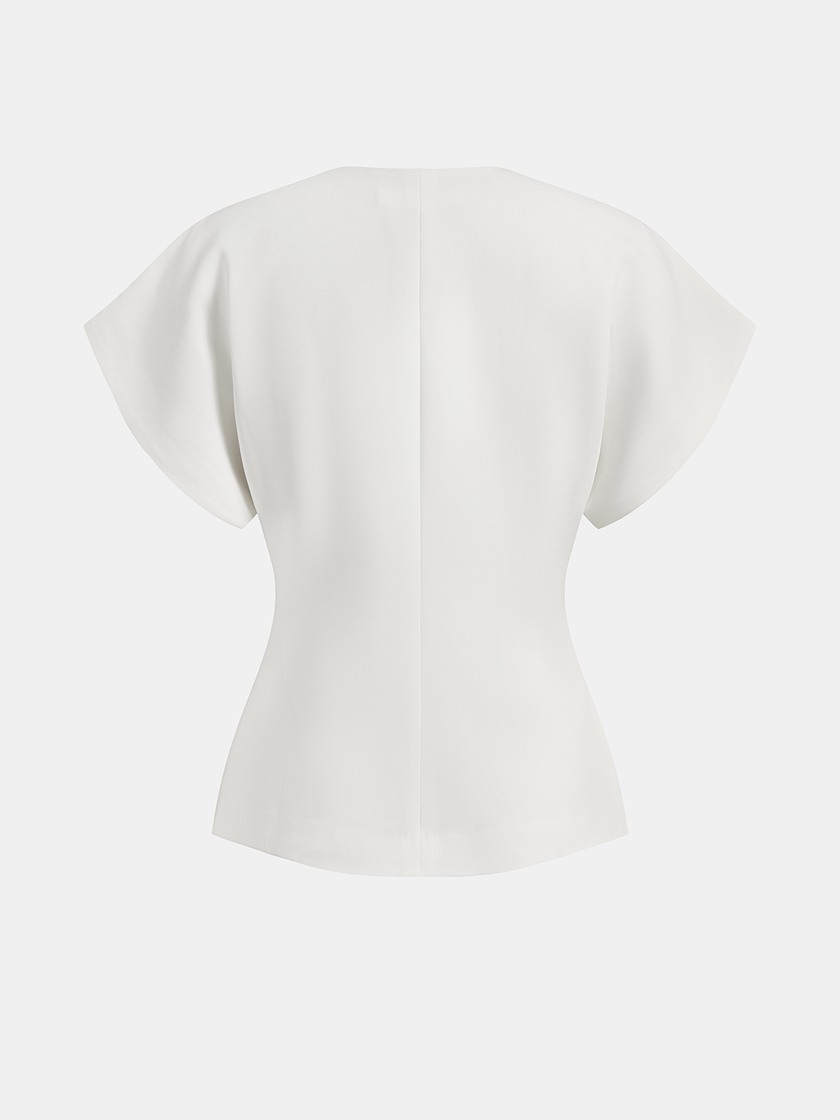 Blouse Women V-Neck Button Front Long Sleeve Woven