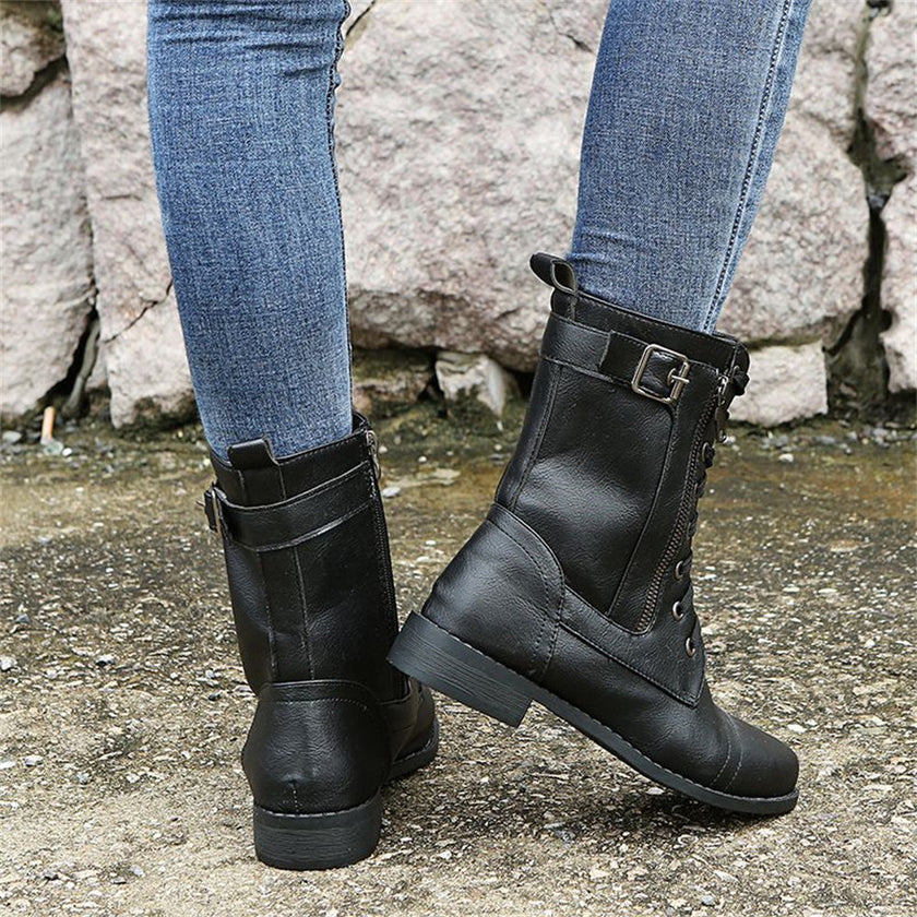 FJØRNA women's orthopedic boots with adjustable straps and zipper closure, supportive footwear for comfort and stability.