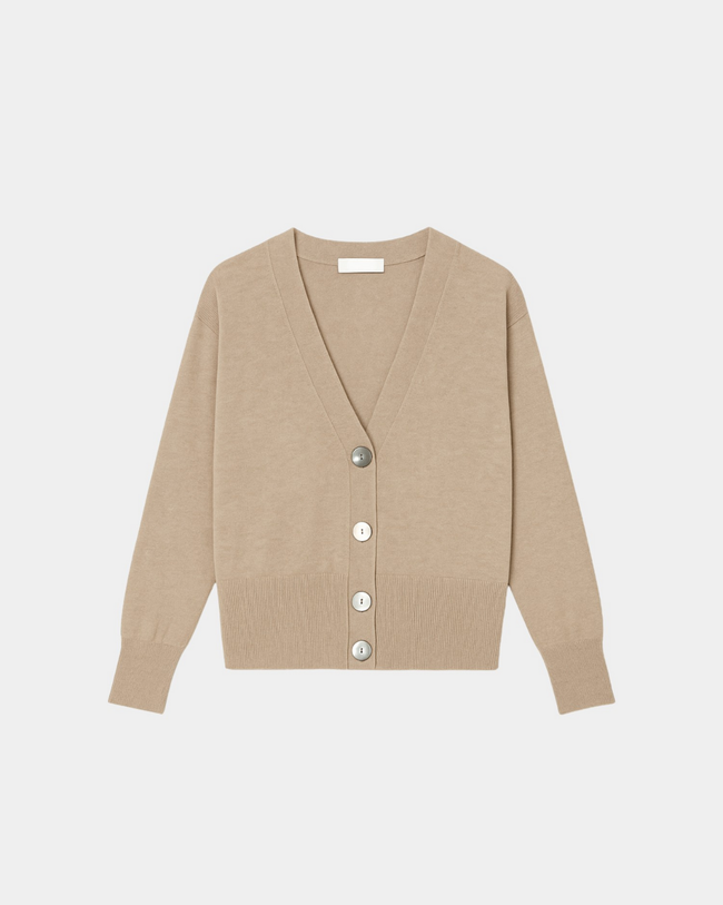 Silk Cashmere Cardigan Women Tailored Waist Lightweight