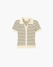 Polo Cardigan Women Lightweight Button Front Beige Black
