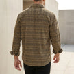 Men's FJØRNA geometric corduroy relaxed button-front casual shirt shown from the back, featuring a stylish pattern and relaxed fit.