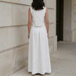 FJØRNA women's elegant two-piece slit co-ord set, shown from the back with stylish fit and modern design.
