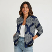 Printed Jacket Women, Lightweight Mixed-Print Statement Layer