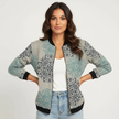 Printed Jacket Women, Lightweight Mixed-Print Statement Layer