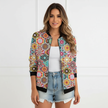 Printed Jacket Women, Lightweight Mixed-Print Statement Layer
