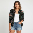 Printed Jacket Women, Lightweight Mixed-Print Statement Layer