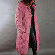 Knit Coat Women Oversized Cable-Knit Hooded Full-Length
