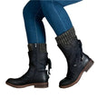 Hillevi | Women's Knit-Cuff Low-Heel Warm Winter Boots