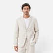 FJØRNA men's linen suit set with blazer and trousers, lightweight and breathable for summer, classic fit for casual or formal wear.
