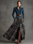 Blue faux suede maxi dress by FJØRNA, casual style with flowing silhouette and long length, perfect for everyday wear.