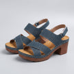 FJØRNA orthopedic platform block heel sandals with open toe and cut-out design, featuring a stylish and supportive footwear style.