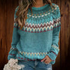 Skye | Women's Cozy Patterned Sweater with Relaxed-Fit Fit Soft Knit Long-Sleeve