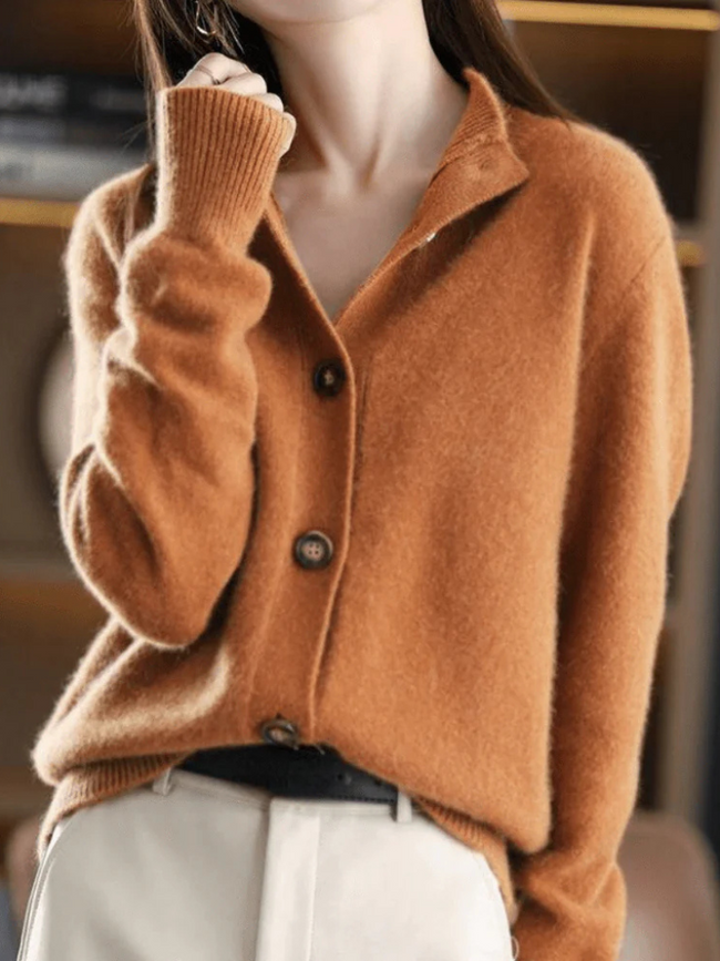 Sofia Button | Women's Versatile Knit Button-Front Cardigan Sweater with Cozy for Layering