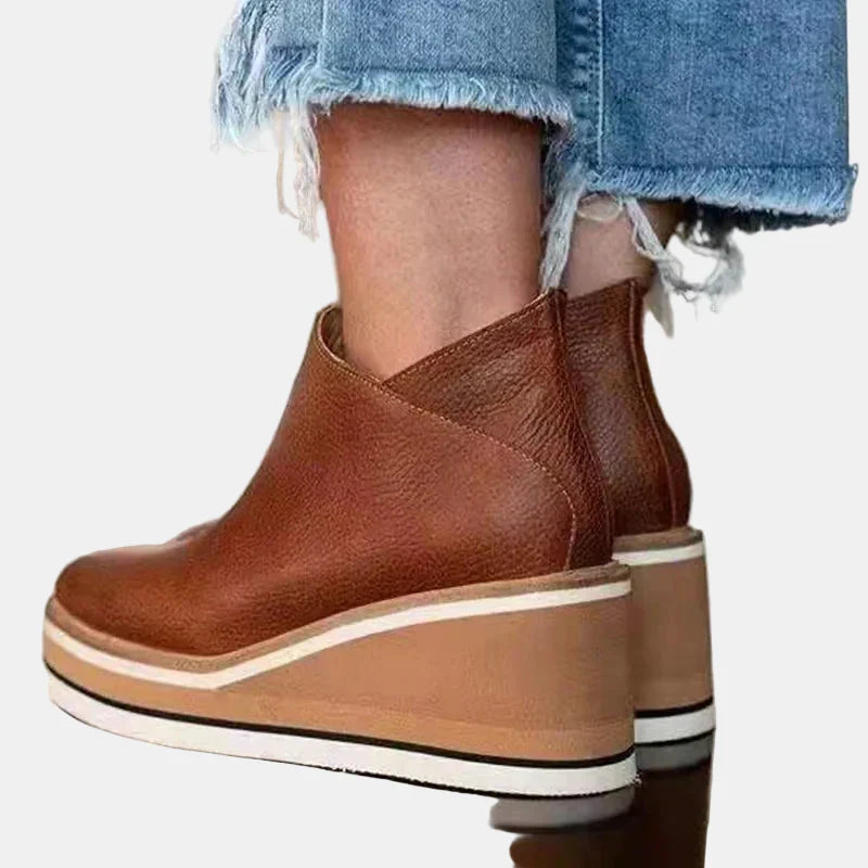 Brooklyn | Women's Heeled Ankle Boots with Block-Heel Comfortable Casual Everyday Walking