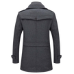 Wool Blend Coat Men Tailored Button Front Waist Length
